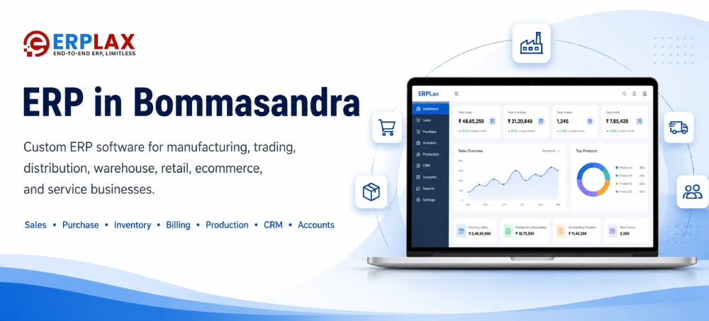 ERP in Bommasandra for manufacturing companies – ERPLax custom ERP dashboard