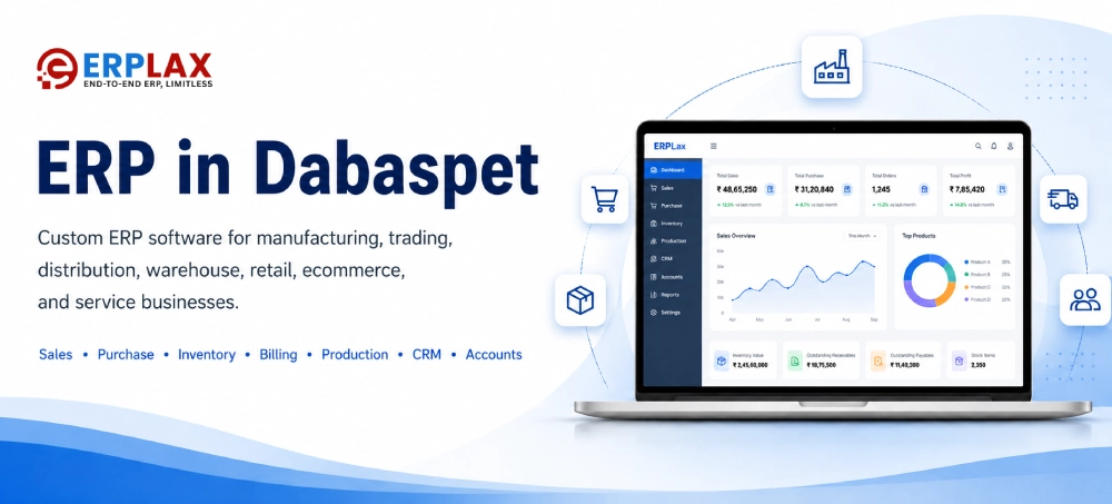 ERP in Dabaspet for manufacturing businesses – ERPLax custom ERP dashboard