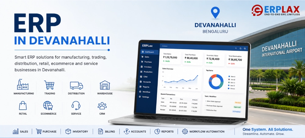 ERP in Devanahalli for growing businesses – ERPLax custom ERP dashboard